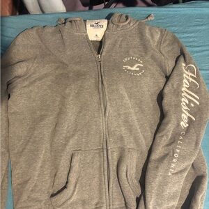 Hollister Heather Gray Hoodie with Logo
